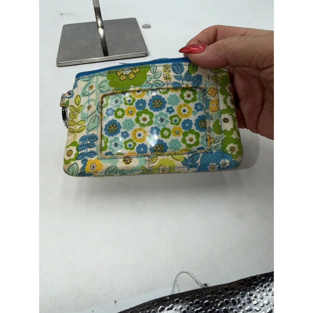 Vera Bradley Zip ID Case Card Holder Wallet Key Ring Blue Rhapsody (retired)